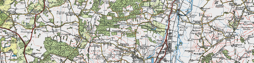Old map of Wormley West End in 1920