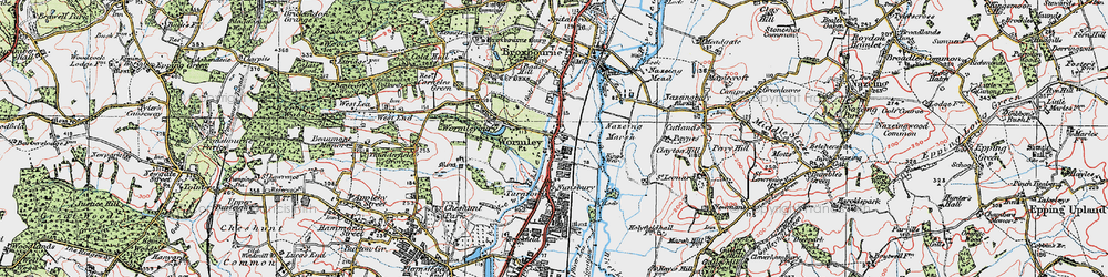 Old map of Wormleybury in 1920