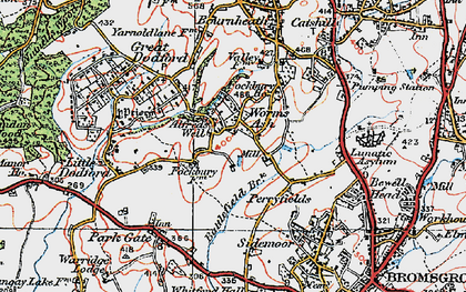 Old map of Worms Ash in 1919