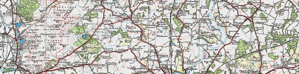 Old map of Worplesdon in 1920