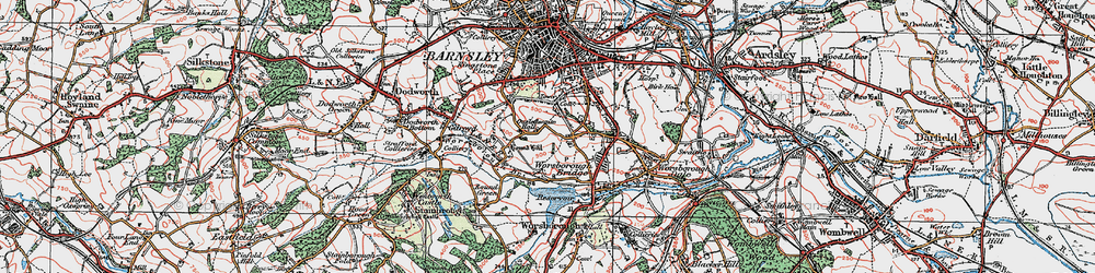 Old map of Worsbrough Common in 1924