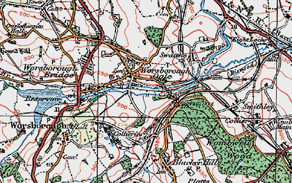 Old map of Worsbrough Dale in 1924