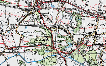 Old map of Worsley in 1924