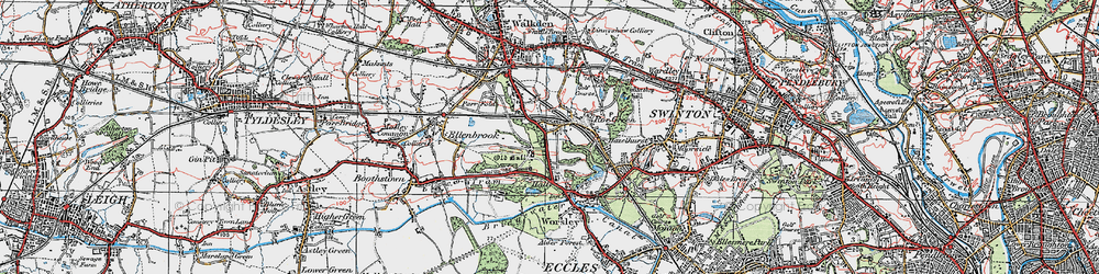 Old map of Worsley in 1924
