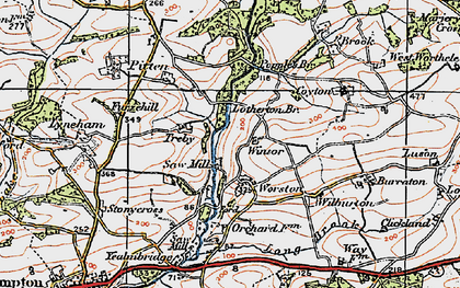 Old map of Worston in 1919
