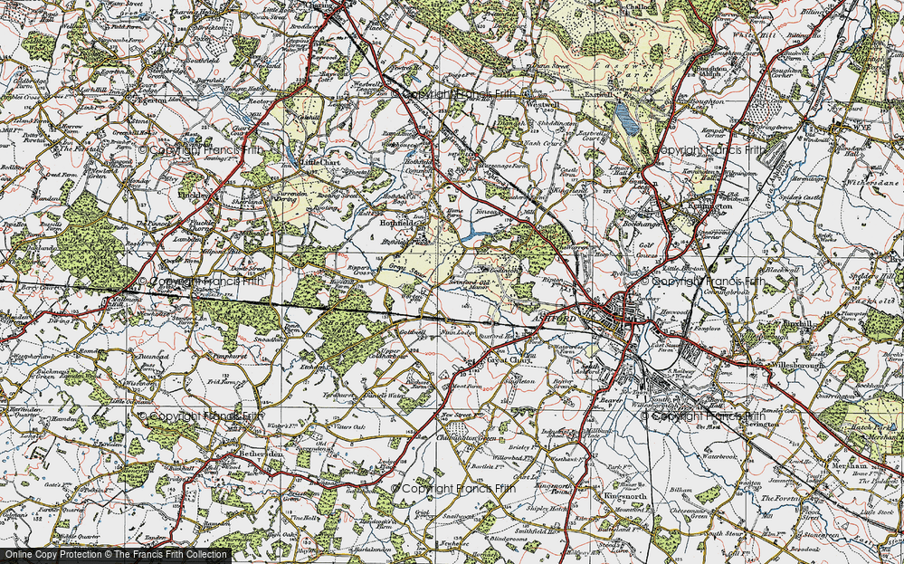 Old Map of Worten, 1921 in 1921