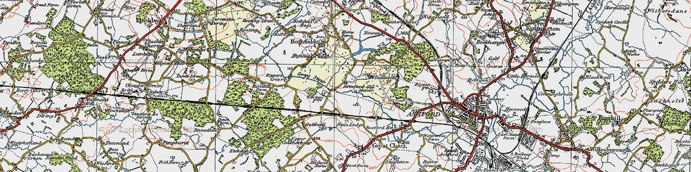 Old map of Worten in 1921