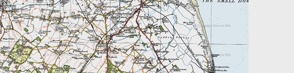 Old map of Worth in 1920