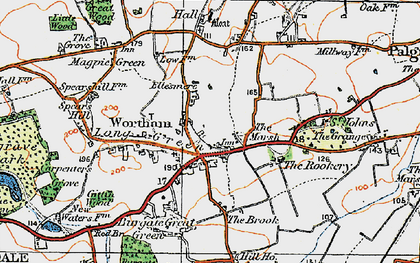 Old map of Wortham in 1920
