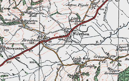 Old map of Worthen in 1921