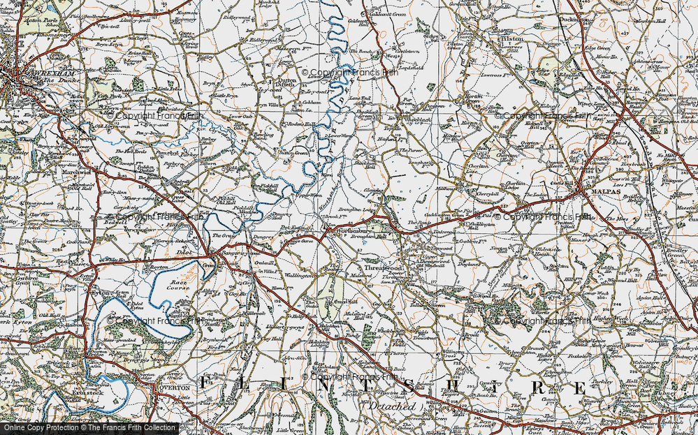 Old Map of Worthenbury, 1921 in 1921
