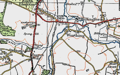Old map of Worthing in 1921