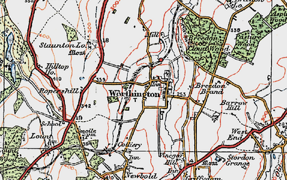 Old map of Worthington in 1921