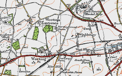 Old map of Worting in 1919