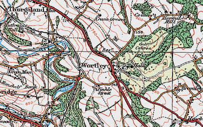 Old map of Wortley in 1924