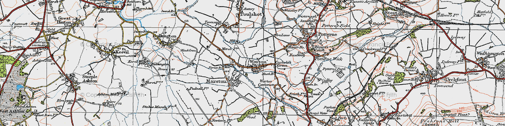 Old map of Worton in 1919