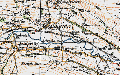 Old map of Askrigg Bottoms in 1925