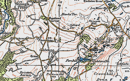 Old map of Wotter in 1919