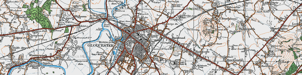 Old map of Wotton in 1919