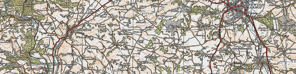 Old map of Wotton Cross in 1919