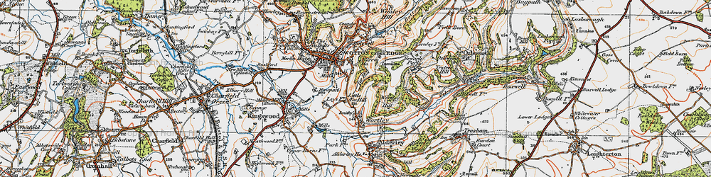 Old map of Wotton-under-Edge in 1919