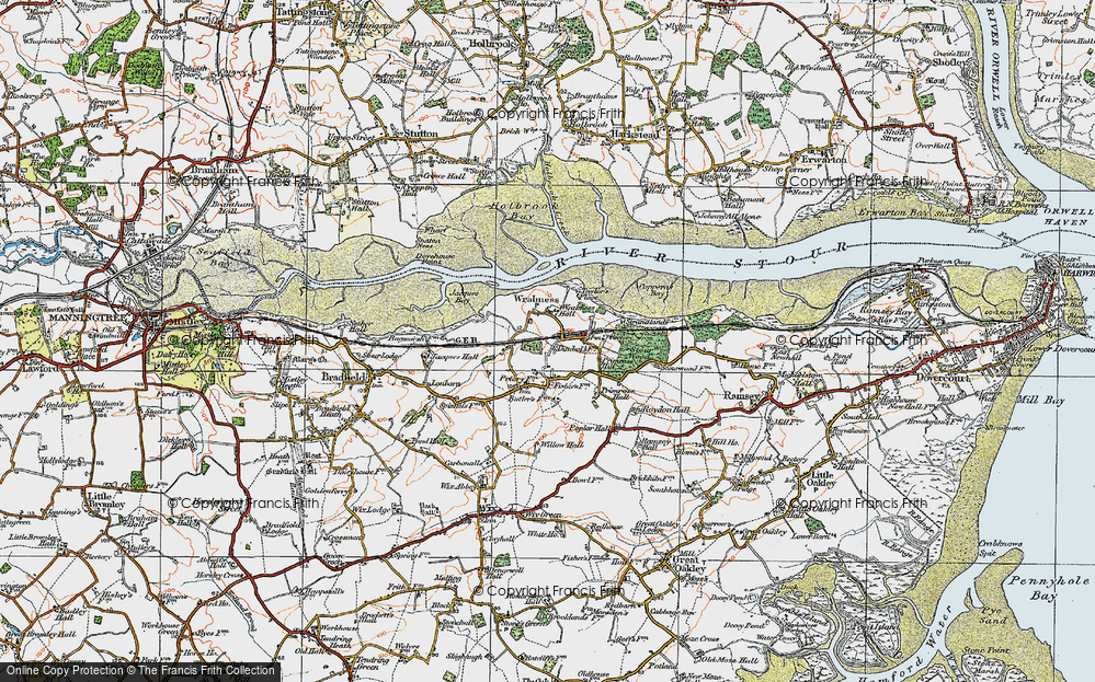 Old Map of Wrabness, 1921 in 1921