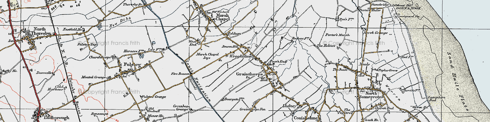 Old map of Wragholme in 1923
