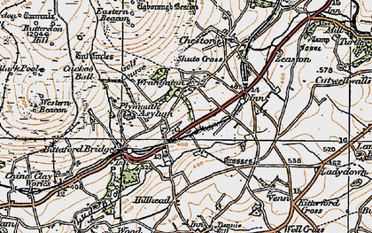 Old map of Wrangaton in 1919
