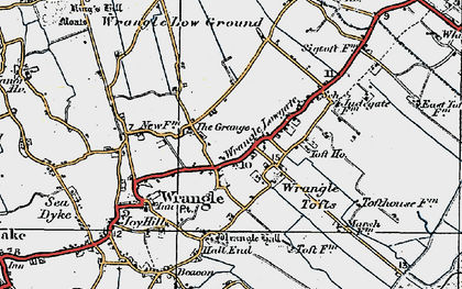 Old map of Wrangle Tofts in 1922