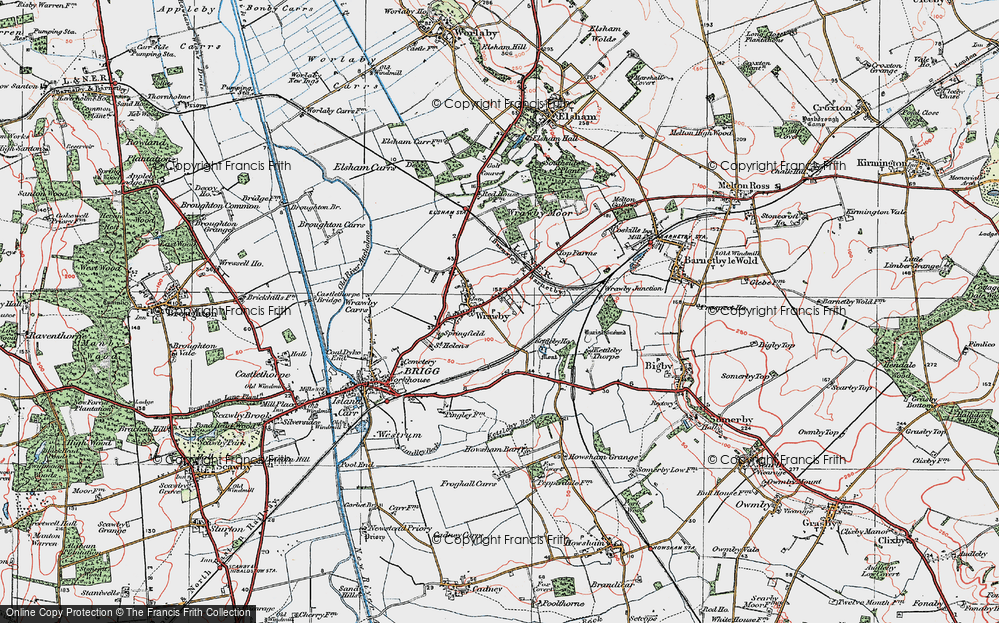 Old Map of Wrawby, 1923 in 1923