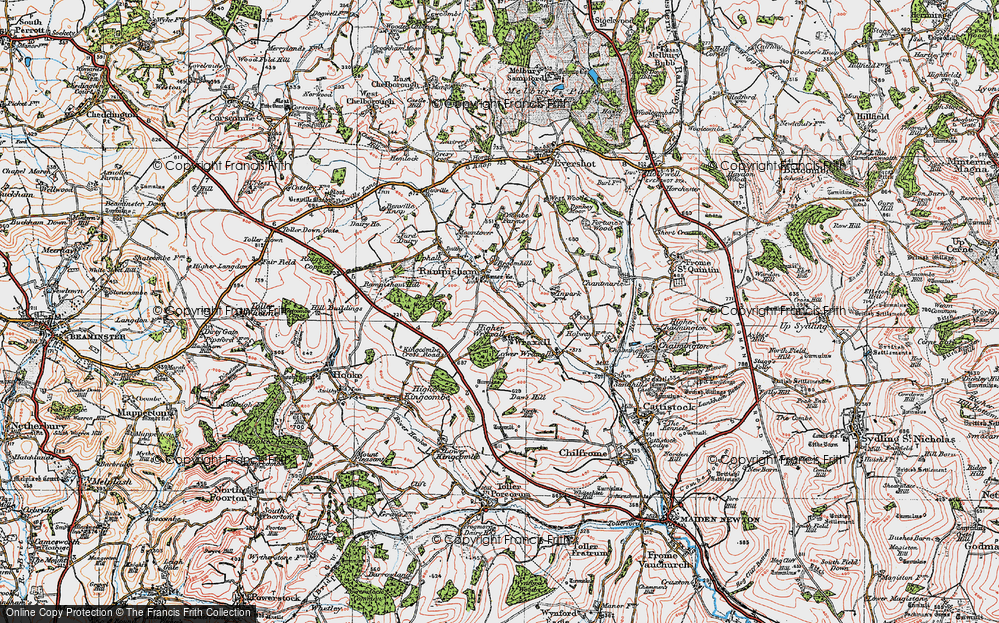 Old Map of Wraxall, 1919 in 1919