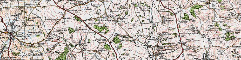Old map of Wraxall in 1919