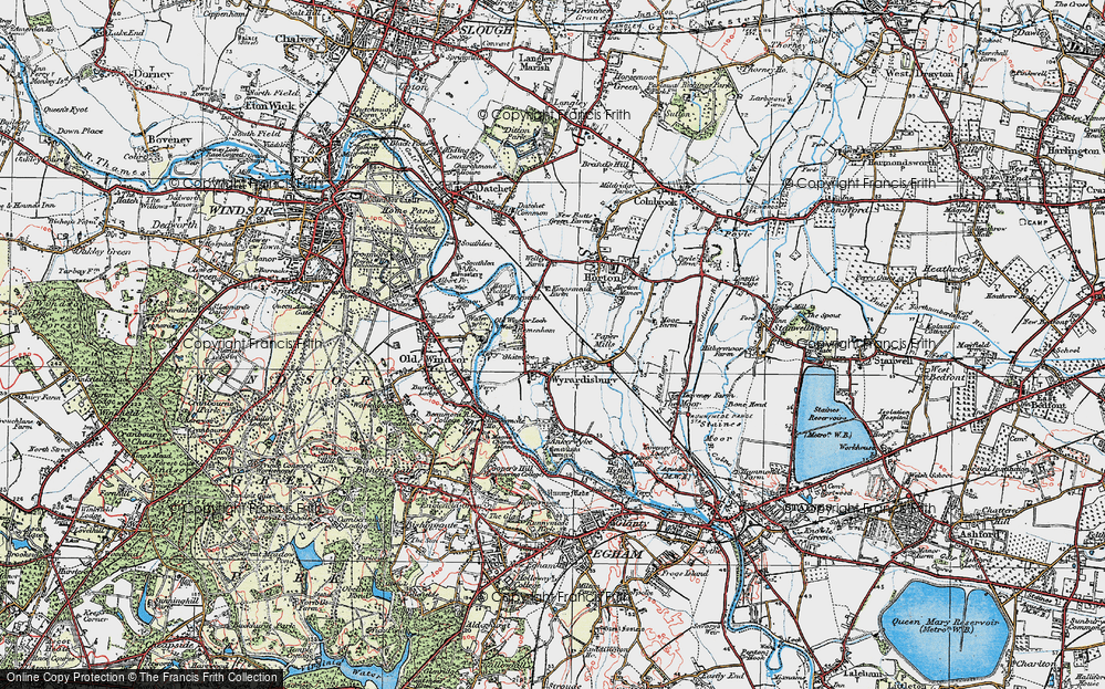 Old Map of Wraysbury, 1920 in 1920