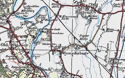 Old map of Wraysbury in 1920