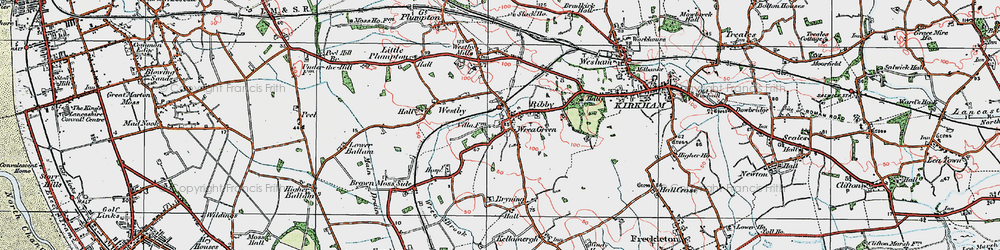 Old map of Wrea Green in 1924