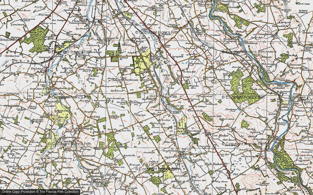 Old Map of Historic Map covering Bottom Ho in 1925