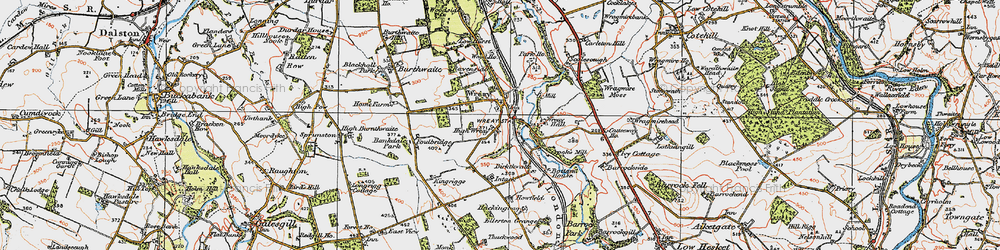 Old map of Wreay in 1925
