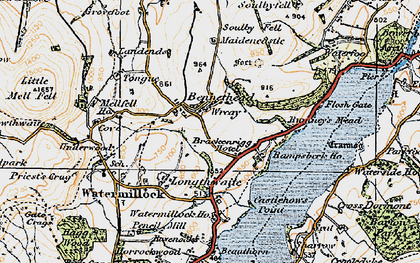 Old map of Wreay in 1925