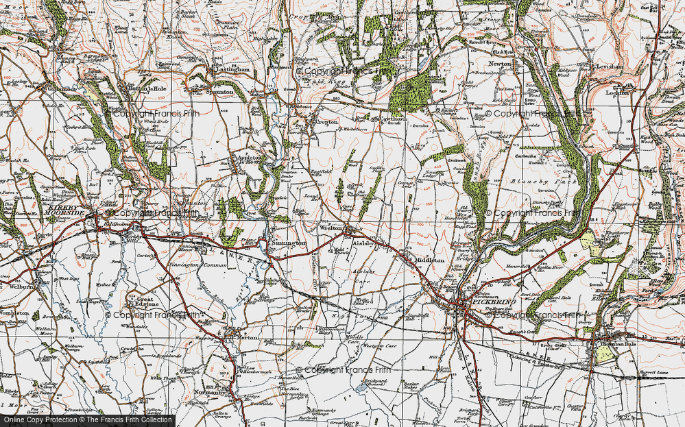 Old Map of Historic Map covering Beadale Wood in 1925