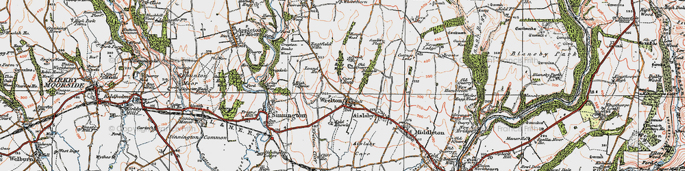 Old map of Wrelton in 1925