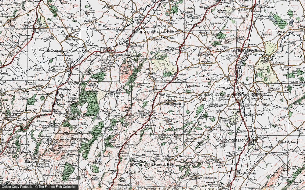 Old Map of Wrentnall, 1921 in 1921
