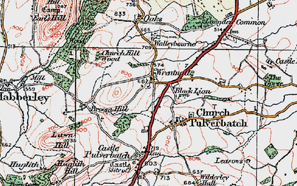 Old map of Wrentnall in 1921
