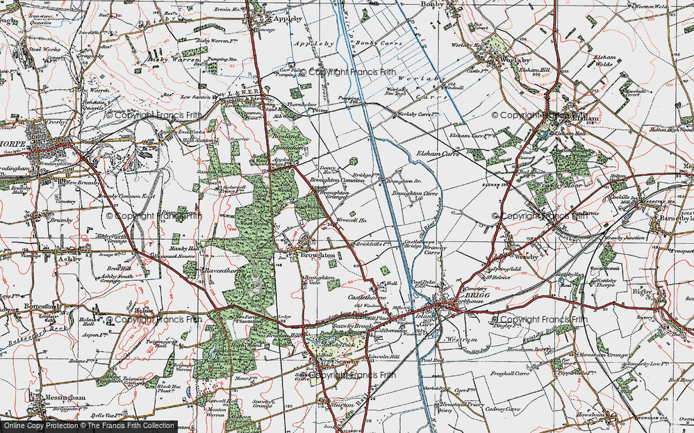 Old Map of Wressle, 1923 in 1923