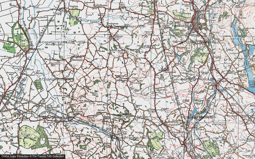 Old Map of Wrightington Bar, 1924 in 1924