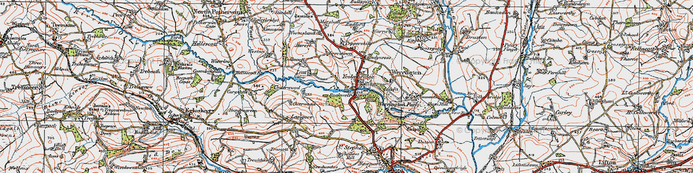 Old map of Yeolm Bridge in 1919