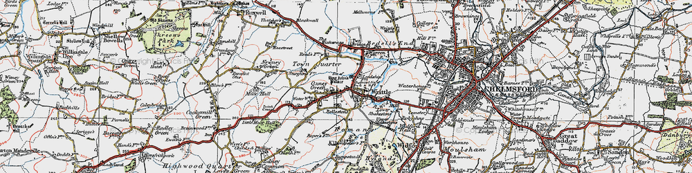 Old map of Writtle in 1919