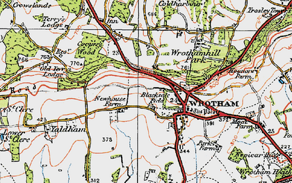 Old map of Wrotham in 1920