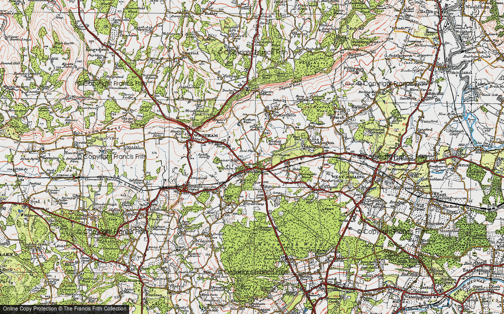 Old Map of Wrotham Heath, 1920 in 1920
