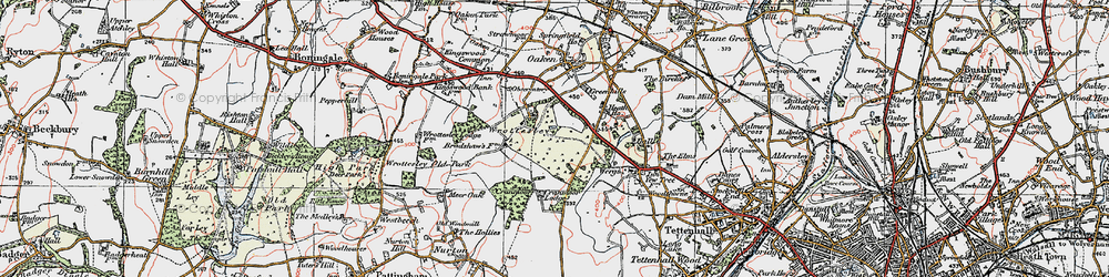 Old map of Bradshaws, The in 1921