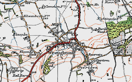 Old map of Wroughton in 1919
